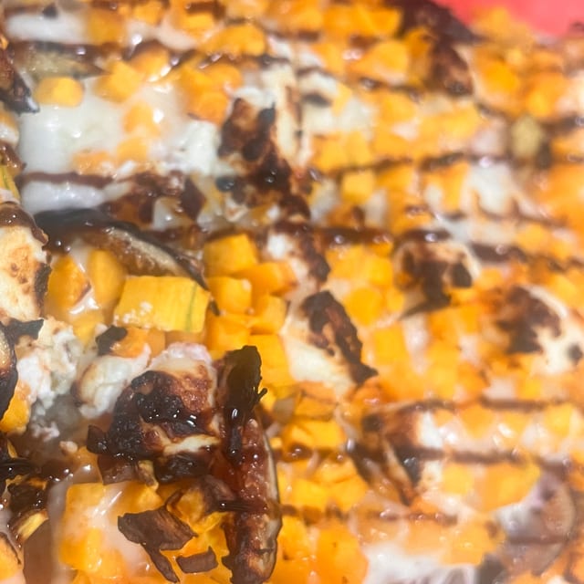 Butternut squash and goat cheese, Sicilian Style Pizza.