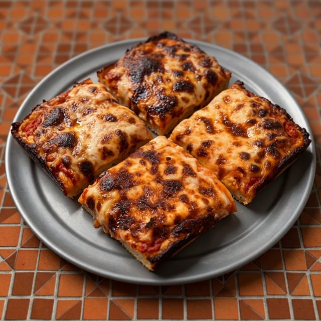 Cheese, Sicilian Style Pizza.